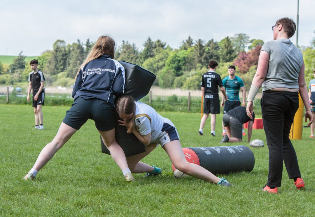 Strathmore Community Rugby Trust's Rugby Academy in action.