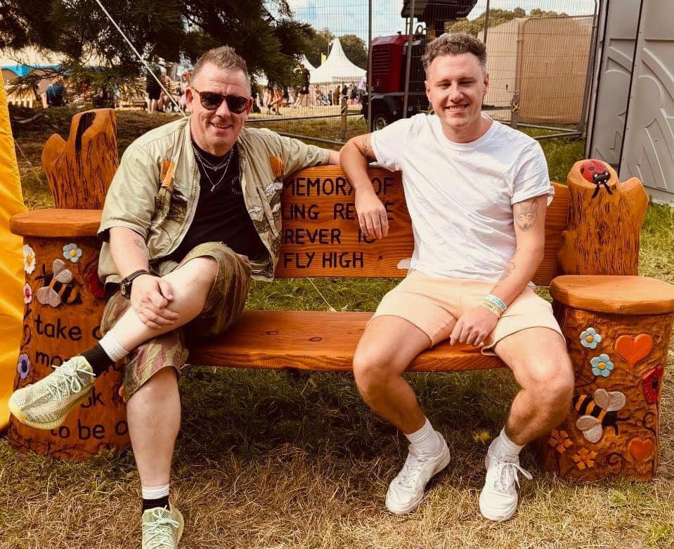 Dave and Callum Beattie at Mikeysline bench. 