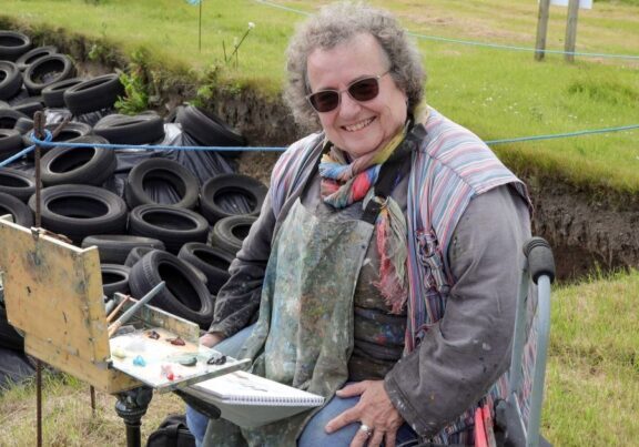 Since 2018 Jeanne Bouza Rose has been the artist in residence at the Ness of Brodgar. 